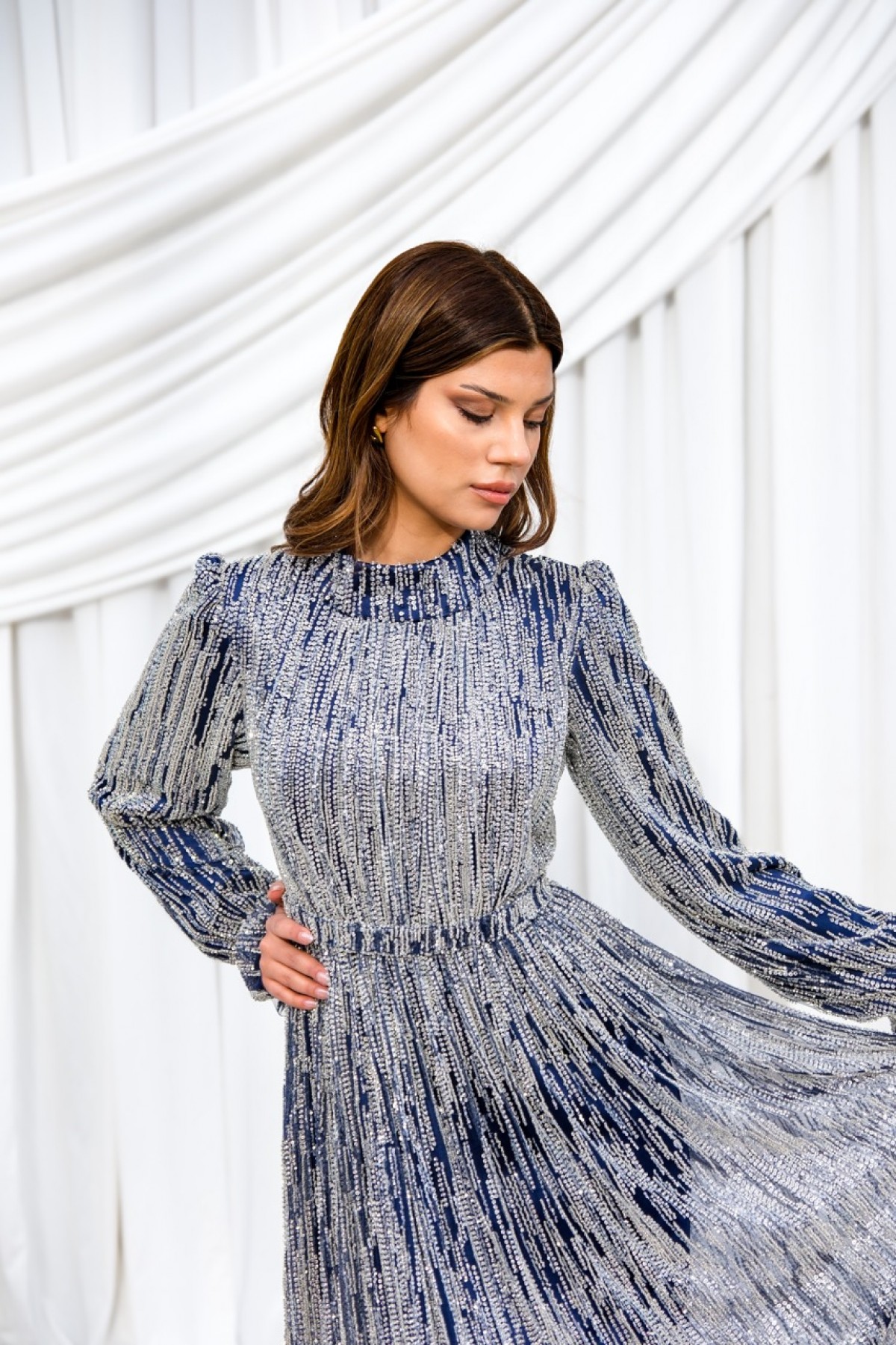 Ravi Rental Dress Carol Lacivert Elbise