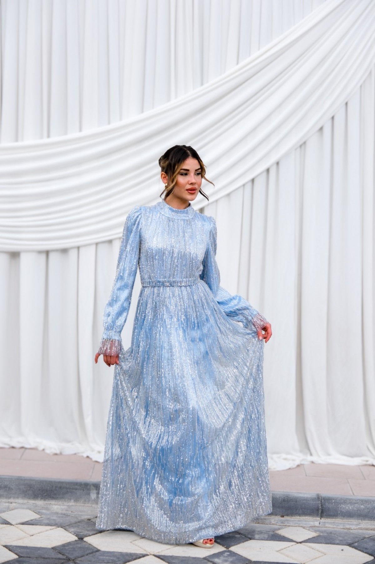 Ravi Rental Dress Carol Mavi Elbise