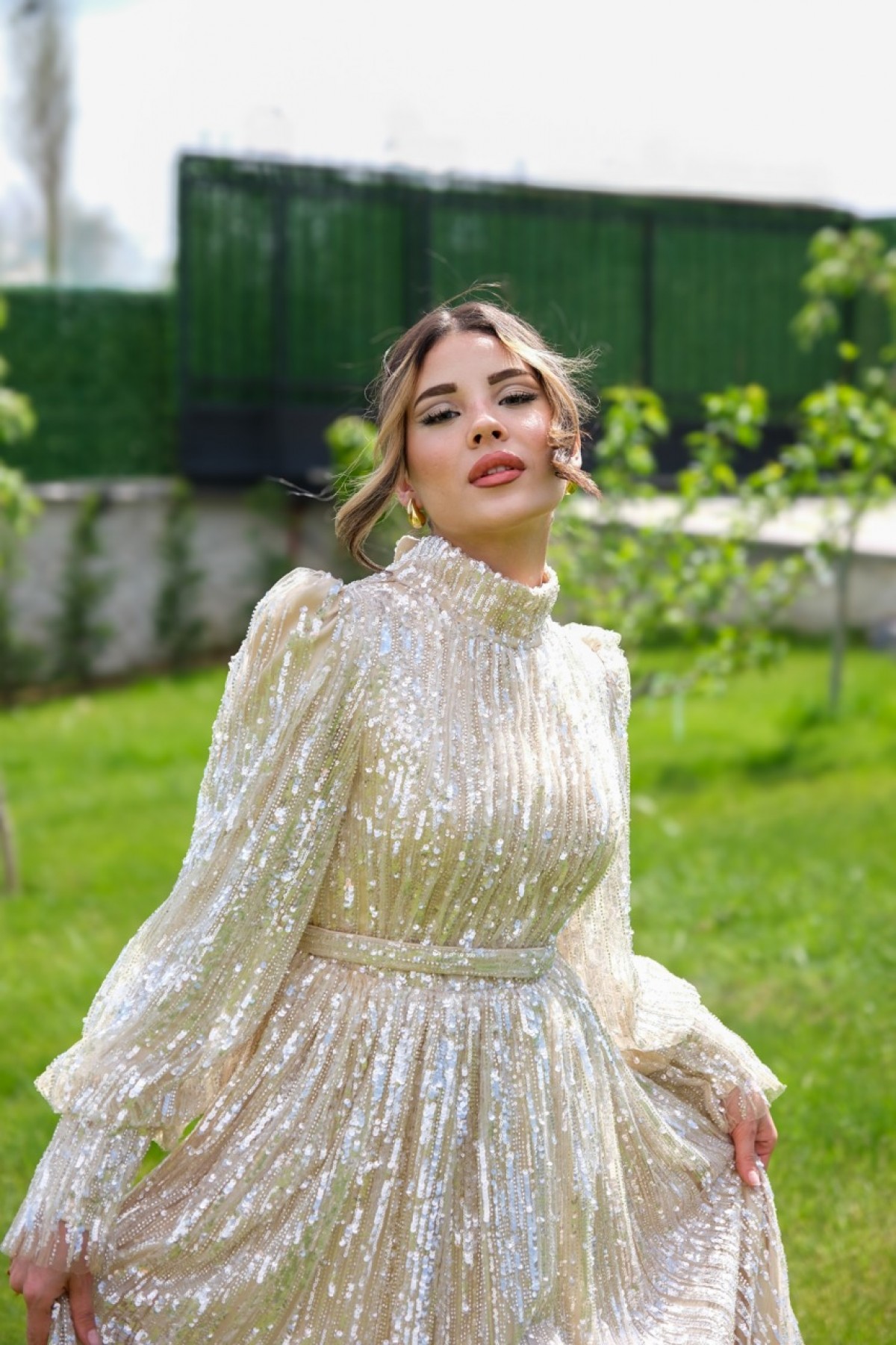 Ravi Rental Dress Charlotte Bej Elbise