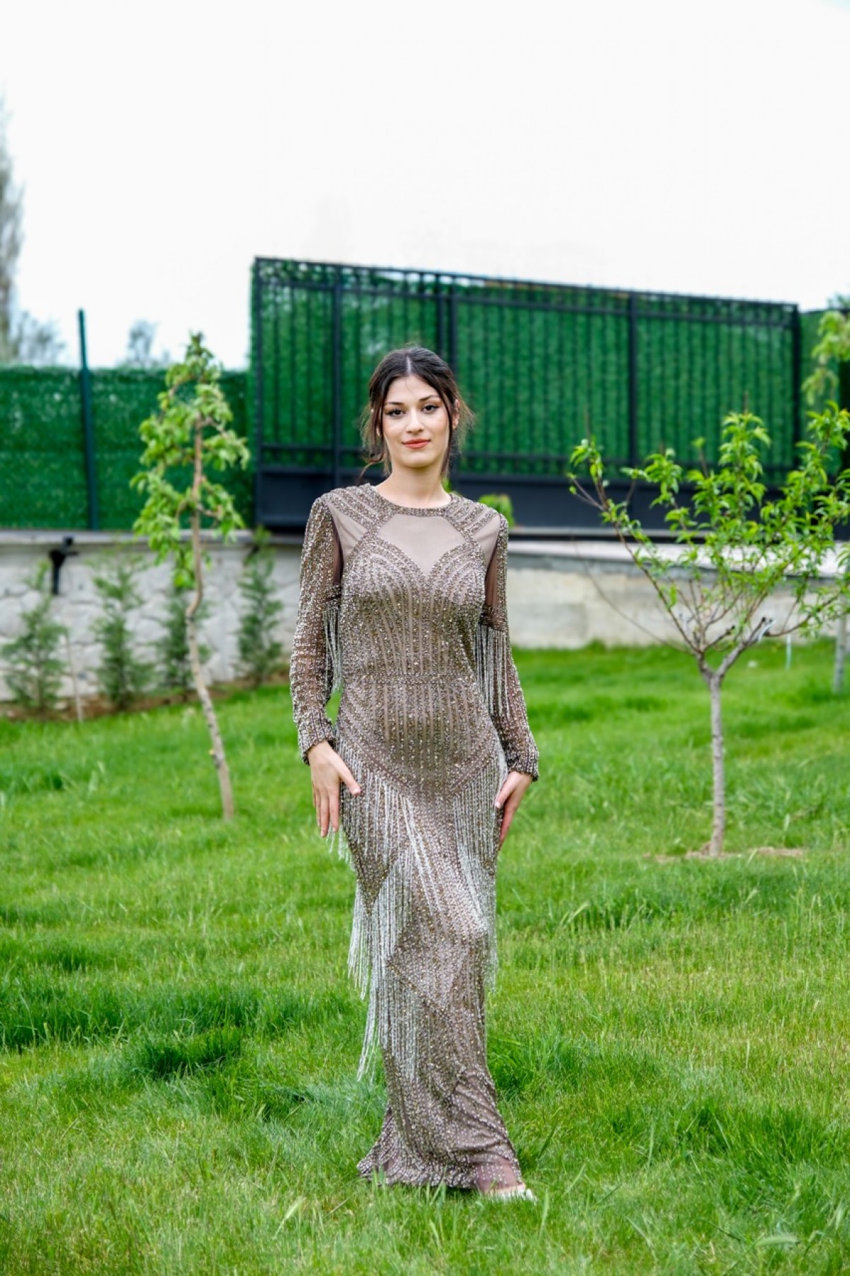 Ravi Rental Dress Lenora Bronz Elbise