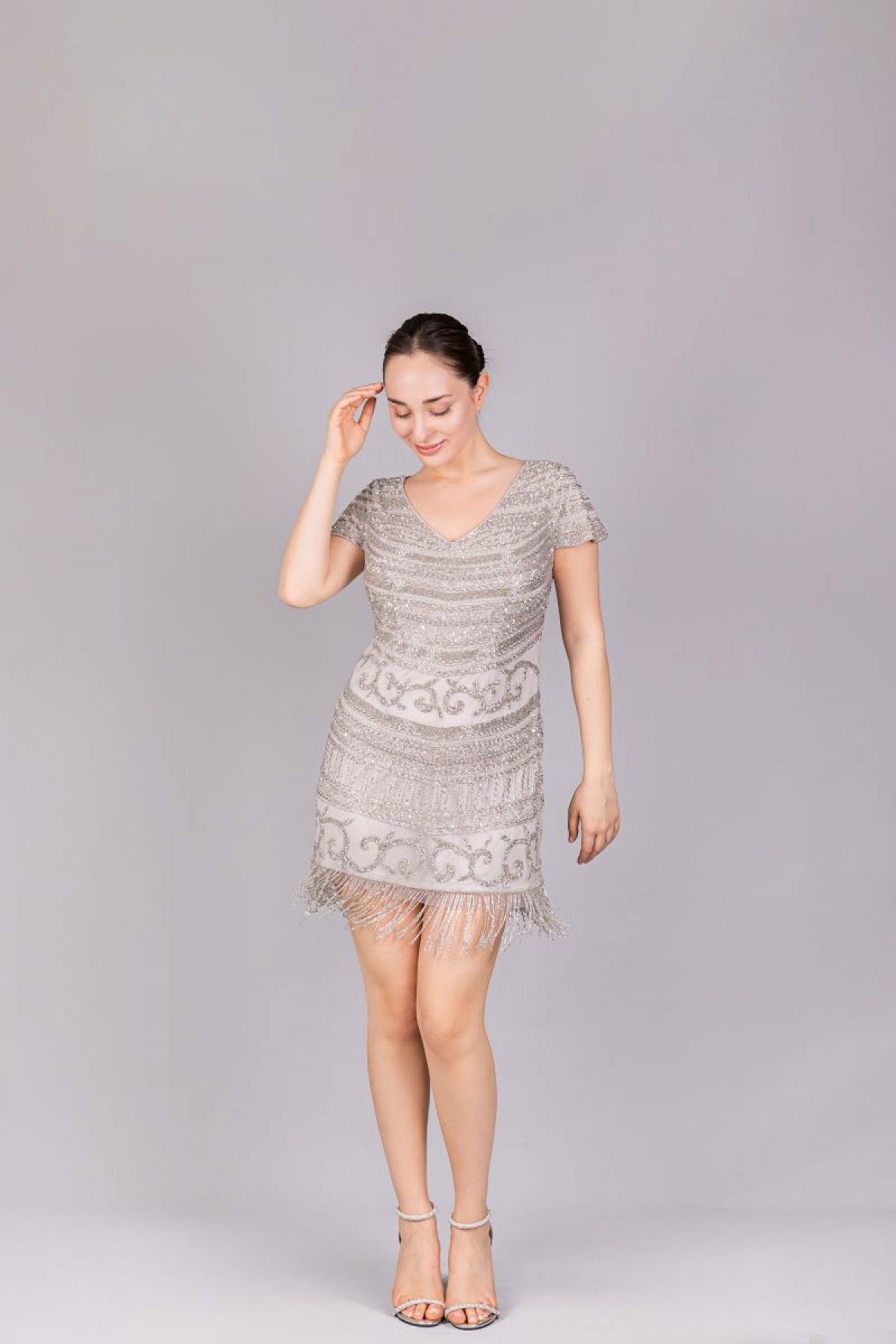 Ravi Rental Dress Silver Elbise