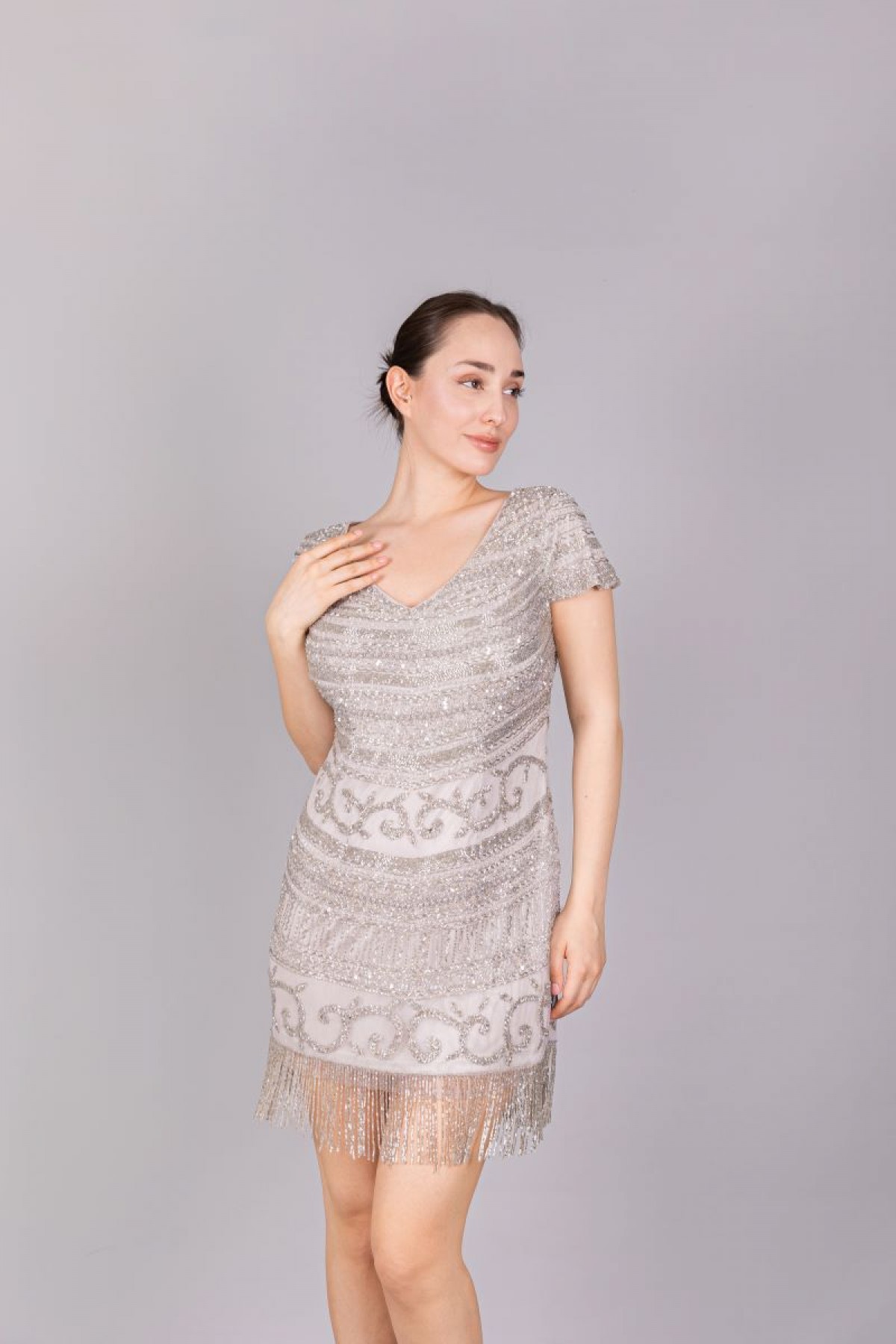 Ravi Rental Dress Silver Elbise