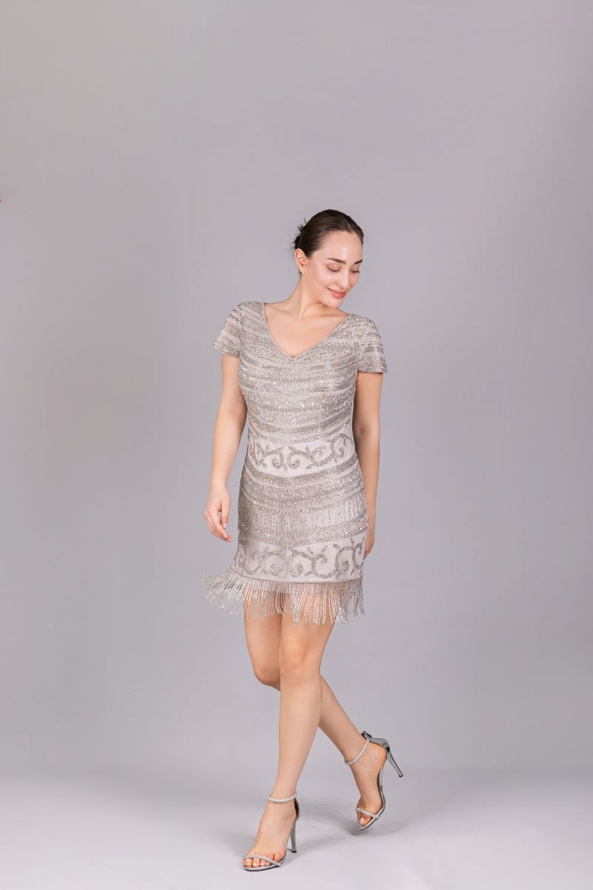 Ravi Rental Dress Silver Elbise