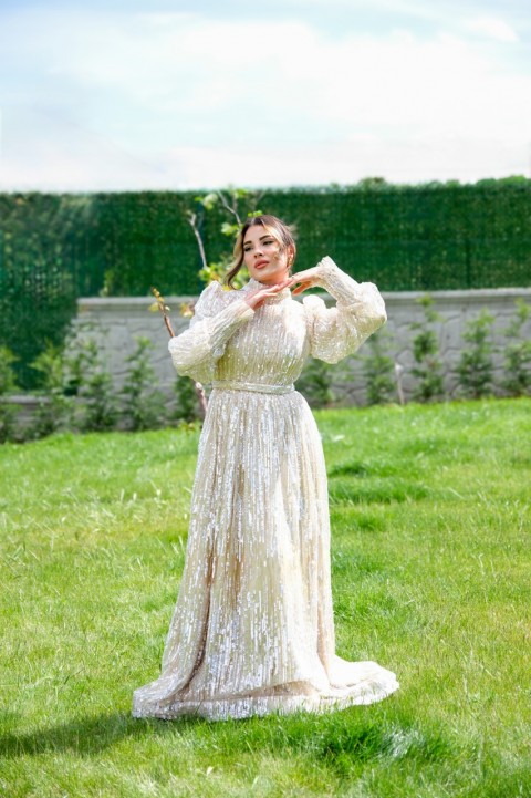 Ravi Rental Dress Charlotte Bej Elbise