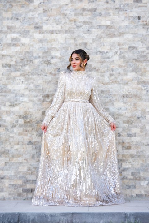Ravi Rental Dress Charlotte Bej Elbise